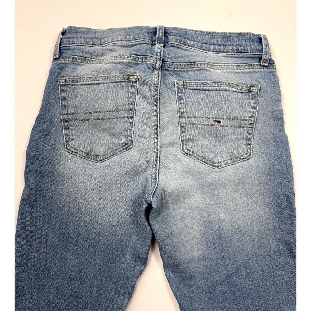 Tommy Hilfiger womens jeans light wash  raw distressed hem high rise Sz 6 - Picture 6 of 16
